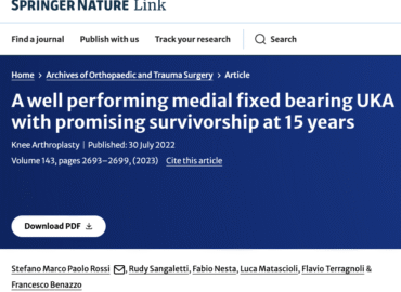 Follow-up a lungo termine di 148 pazienti sottoposti a protesi monocompartimentale mediale
