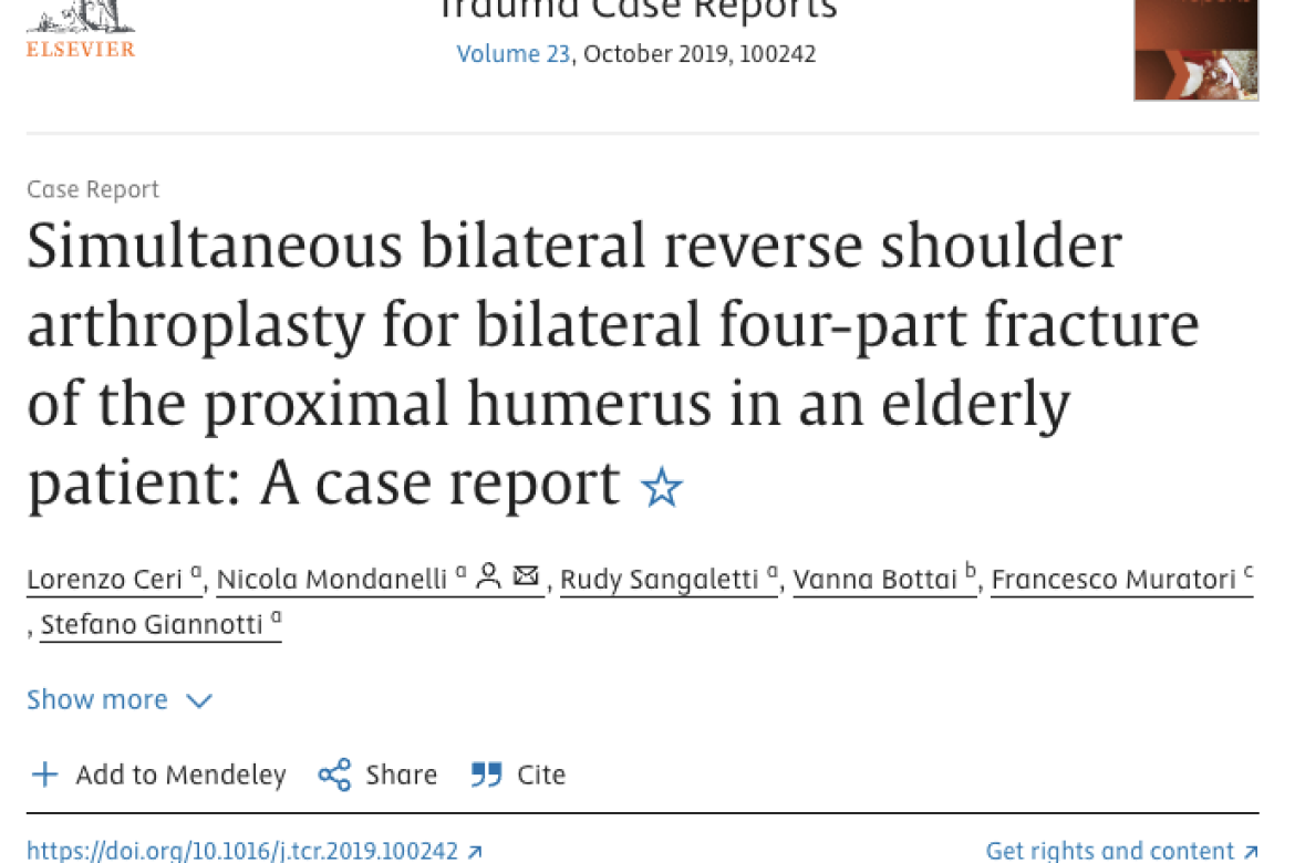 Artroplastica inversa bilaterale simultanea della spalla